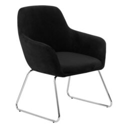 Orsina Black Velvet Armchair With Rounded Back,accent Seat With Chrome Legs,occasional Chair,functional Chair - thumbnail 5