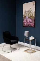 Orsina Black Velvet Armchair With Rounded Back,accent Seat With Chrome Legs,occasional Chair,functional Chair - thumbnail 2