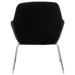 Orsina Black Velvet Armchair With Rounded Back,accent Seat With Chrome Legs,occasional Chair,functional Chair - thumbnail 3