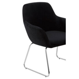Orsina Black Velvet Armchair With Rounded Back,accent Seat With Chrome Legs,occasional Chair,functional Chair - thumbnail 6