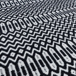 Black  Outdoor Rug, Geometric Stain-Resistant Rug For Patio Decks Garden, 2mm Modern Outdoor Area Rug-200Cm X 290Cm - thumbnail 2