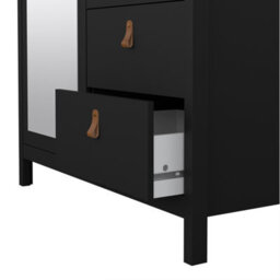 Furniture To Go Barcelona Wardrobe With 1 Door + 1 Mirror Door + 2 Drawers Matt Black - thumbnail 8