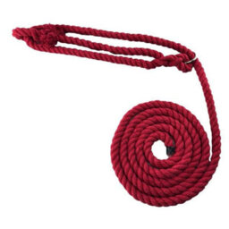 Ropeservices Uk 12mm Red Natural Cotton Ringed Rope Halter X 12 Foot
