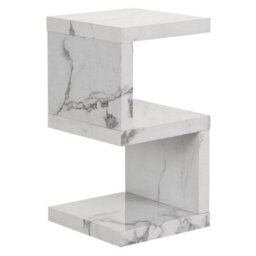 Furniture in Fashion Miami High Gloss S Shape Side Table In Diva Marble Effect - thumbnail 3