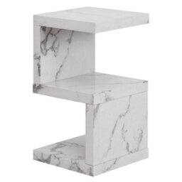Furniture in Fashion Miami High Gloss S Shape Side Table In Diva Marble Effect - thumbnail 2