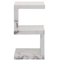 Furniture in Fashion Miami High Gloss S Shape Side Table In Diva Marble Effect - thumbnail 4