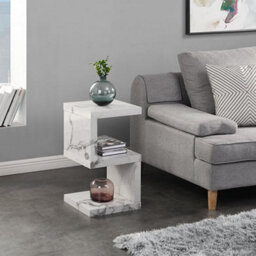 Furniture in Fashion Miami High Gloss S Shape Side Table In Diva Marble Effect - thumbnail 6
