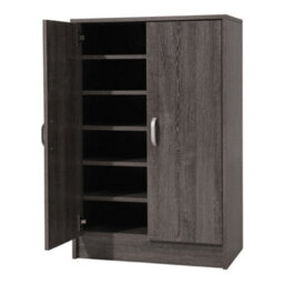 Living And Home 6 Tier Shoe Cabinet Wood Effect Double Door Shoe Stand Organizer Shoe Storage - thumbnail 5