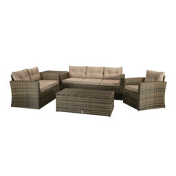 Signature Weave Holly Wicker 5 Piece 6 Seater Sofa Storage Coffee Table Brown - thumbnail 2