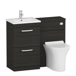 Royal Bathrooms Turin 1000mm Hale Black 2 Drawer Furniture Pack With Minimalist Basin & Slim Breeze Back To Wall Toilet - thumbnail 4