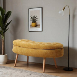 Window Bed End Stool Long Ottoman Bench Padded Seat Footstool Blanket Box W/ Lid - thumbnail 4