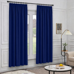Oxford Homeware Navy 230 Gsm Blackout Curtain Thermal Insulated Pencil Pleat For Window Curtain Pair (W)168Cm X (L)137Cm - thumbnail 7