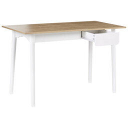 Wyld And Coco Home Desk 120 X 60 Cm White And Light Brown With Drawer Storage - Modern Home Office - thumbnail 5