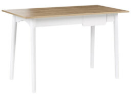 Wyld And Coco Home Desk 120 X 60 Cm White And Light Brown With Drawer Storage - Modern Home Office - thumbnail 3
