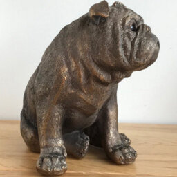 Animal Crackers English Bulldog Figurine From The Leonardo Reflections Bronzed Range, Gift Boxed. - thumbnail 2