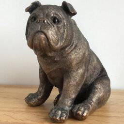 Animal Crackers English Bulldog Figurine From The Leonardo Reflections Bronzed Range, Gift Boxed. - thumbnail 1