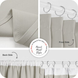 Deconovo Pencil Pleat Solid Thermal Insulated Energy Saving Blackout Curtains 46 X 54 Inch Light Beige 2 Panels - thumbnail 4