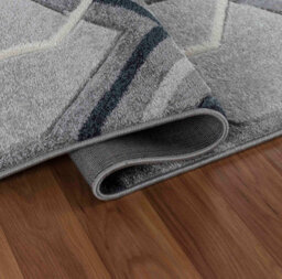 Valencia Modern Hexagon Design Carved Area Rugs Black 200X290 Cm - thumbnail 4
