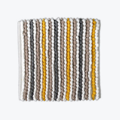 Allure Bath Fashions Striped Chunky Bobble Shower Mat - Mustard - image 1