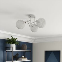 GoodHome Astraea Plate Gloss Glass & Metal Chrome 3 Lamp Led Ceiling Light - thumbnail 4