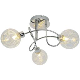 GoodHome Astraea Plate Gloss Glass & Metal Chrome 3 Lamp Led Ceiling Light - thumbnail 2