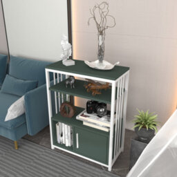 Decorotika Letos Bookcase Shelving Unit Green White - thumbnail 2