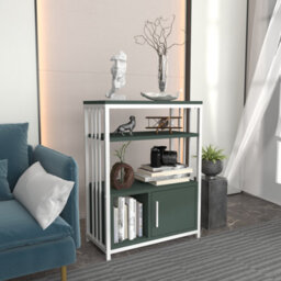 Decorotika Letos Bookcase Shelving Unit Green White - thumbnail 3