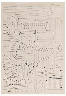 Valley Ivory Charcoal Route Soft Rug Rug 120X170Cm For The - image 1
