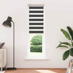 Berkfield Zebra Blind Black 55X200 Cm Fabric Width 50.9 Cm Polyester - thumbnail 2