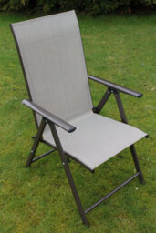 Garden Market Place Henley 6 Seater Garden Dining Set - 6 Folding Chairs And A Glass Top Table - thumbnail 4