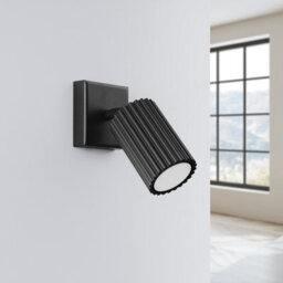 Luminosa Lighting Luminosa Karbon Minimalist Single Wall Spotlight Black - thumbnail 2