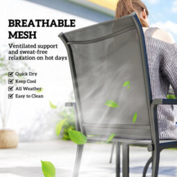 Outsunny 5 Pieces Outdoor Dining Set For 4, Patio Furniture Set, Dark Grey - thumbnail 5