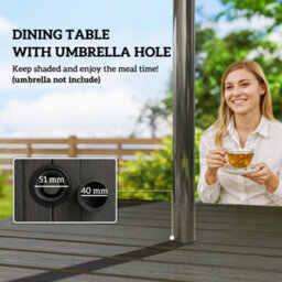 Outsunny 5 Pieces Outdoor Dining Set For 4, Patio Furniture Set, Dark Grey - thumbnail 7