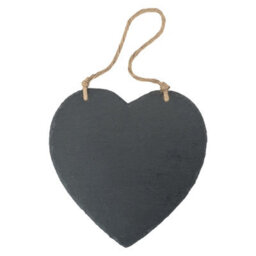 Nicola Spring Hanging Notice Board - 24.5 X 24.5Cm - Heart Shaped Wall Hanging Board Home Office Kitchen Chalkboard - thumbnail 1