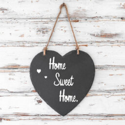 Nicola Spring Hanging Notice Board - 24.5 X 24.5Cm - Heart Shaped Wall Hanging Board Home Office Kitchen Chalkboard - thumbnail 5