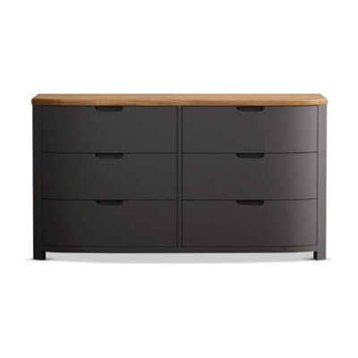 Furniture 48 Bewley Oak And Charcoal Grey Painted Wide Chest Of Drawers