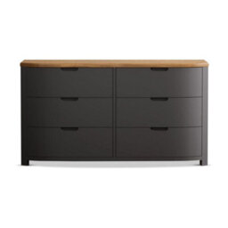 Furniture 48 Bewley Oak And Charcoal Grey Painted Wide Chest Of Drawers - thumbnail 1