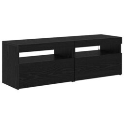 Berkfield Modern Tv Cabinets With Led Lights 2 Pcs Black Oak 60X35X40 Cm Engineered Wood - thumbnail 8