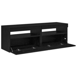 Berkfield Modern Tv Cabinets With Led Lights 2 Pcs Black Oak 60X35X40 Cm Engineered Wood - thumbnail 9