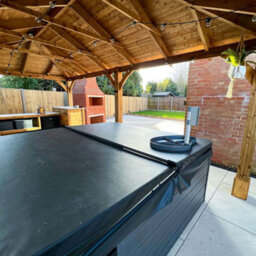 Dunster House Wooden Gazebo Leviathan 4M X 4M Permanent Heavy Duty Patio Shelter With Roof Shingles - thumbnail 7