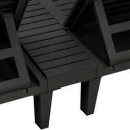 Berkfield Double Sun Lounger Black 155X138X83 Cm Polypropylene - thumbnail 9
