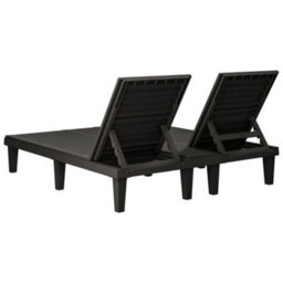 Berkfield Double Sun Lounger Black 155X138X83 Cm Polypropylene - thumbnail 6