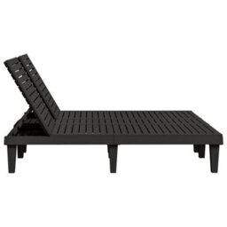 Berkfield Double Sun Lounger Black 155X138X83 Cm Polypropylene - thumbnail 5