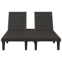 Berkfield Double Sun Lounger Black 155X138X83 Cm Polypropylene - thumbnail 4