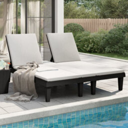 Berkfield Double Sun Lounger Black 155X138X83 Cm Polypropylene - thumbnail 3