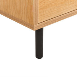 Beliani Light Brown Particle Board Tv Stand With Black Metal Legs, 3-Door Storage, W180 X D40 X H45Cm - thumbnail 7