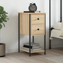 Walplus Bedside Cabinet Sonoma Oak 32X42X70 Cm Engineered Wood - thumbnail 1