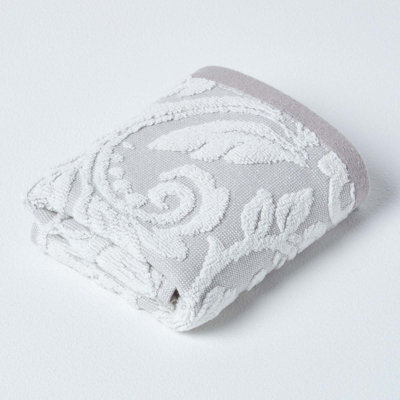 Homescapes Damask Turkish Cotton 600 Gsm Guest Towel, Beige