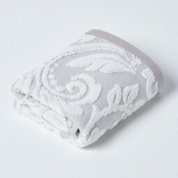 Homescapes Damask Turkish Cotton 600 Gsm Guest Towel, Beige