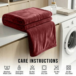 Moonlight Bedding Fleece Blanket Soft Throw Lightweight All Season Sofa, Bed & Travel Blanket King (Burgundy, 200X240Cm) - thumbnail 5